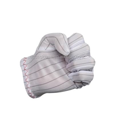 China High Quality Assembly White Stripe Dust Proof Anti-Static Gloves for sale