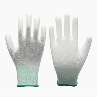 China Electronics Factory ESD PU Coated Finger Carbon Fiber Nylon Gloves For Electrical Factory for sale