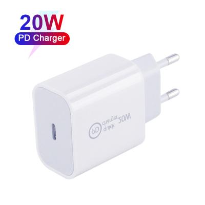 China 2021 Newest Mobile Phone PD 20W USB-C Wall Charger US/EU/UK/AU Plug Wall Charger For Iphone 12 12 pro max for sale