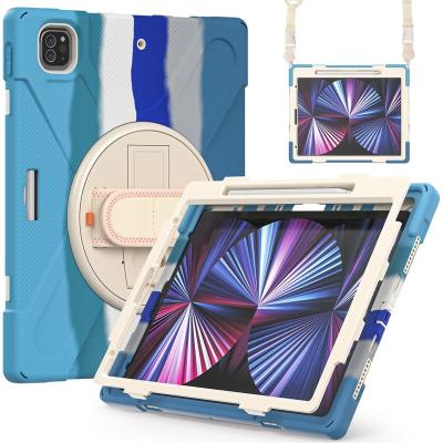 China Heavy Duty Shockproof Drop Lanyard Case For iPad Pro 12.9 2021 Colorful Painting Case for sale