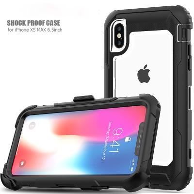 China High Impact Hard Case Clip Hard Case For iPhone XS Max Heavy Duty Drop Silicone Rubber Resistant Case For iPhone XS Max 6.5 Clear PC Back Cover With Case of slide for sale