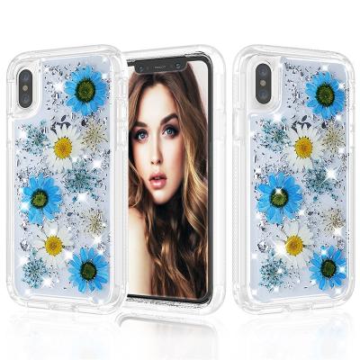 China Bridesmaids Loving Glue Phone Case For iPhone X Real 360 Degree Flower Decoration Case For iPhone 7 iPhone 8 For iPhone X Hot Selling Cover Online for sale