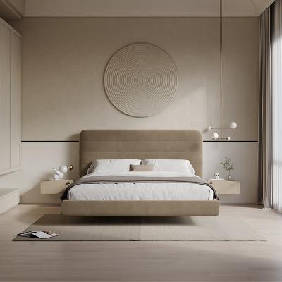 China Modern European creative flannel style simple bedroom design comfortable and modern double bed for sale