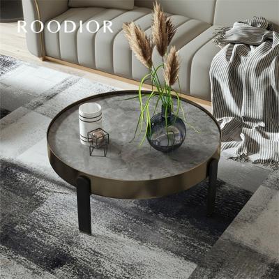 China Apartment Adjustable Wholesale Small Slate Round (Height) Round Coffee Tea Table For Living Room for sale