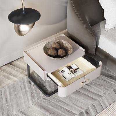 China Modern industrial style new fashion luxury simple bedside table with drawers for sale