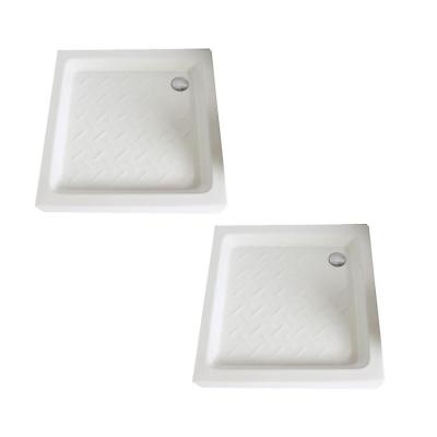 China Durable Cheap White Square Artificial Ceramic Bathroom Room Wet European Style Shower Tray for sale