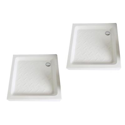 China Durable Wholesale Price Walk-In Shower Tray Solid Cream Color Enclosure Back Shower Tray for sale