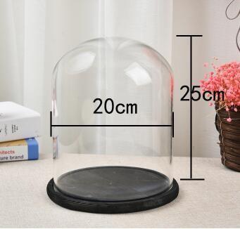 China dust proof glass doll dome with base height 25cm  diameter 20cm best for decoration for party for sale