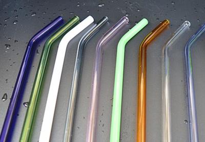 China hand blow glass tubularis for cup drink  glass straw for sale