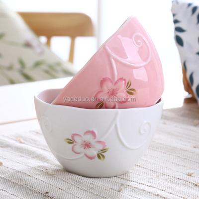 China Viable Decorative Ceramic Colorful Fruit Salad Bowl For Kids Porcelain Wedding Party Dessert Cake Serving Tray for sale