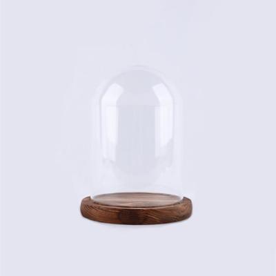 China Household Products Factory Wholesale High Quality Round Dustproof Transparent Glass Cover For Home Decoration Immortal Flower Glass Cover for sale