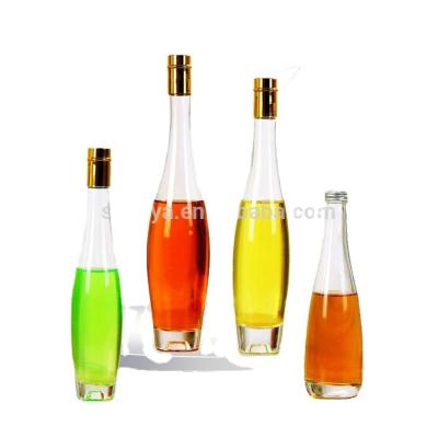 China Empty Clear Beverage 500ml 375ml Bowling Shaped Glass Wine Bottle Hot Selling for sale