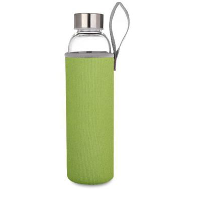 China 280ml 360ml 550ml Beverage Clear Borosilicate Glass Leakproof Water Bottle With Neoprene Sleeve for sale