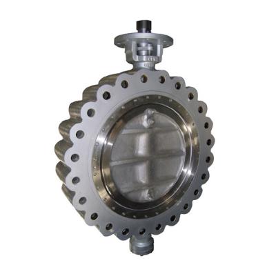 China 300LB Stainless Steel Oil And Gas Industry 316 Double Shaft Eccentric Bare Hook Type Butterfly Valve 8 10 30 for sale