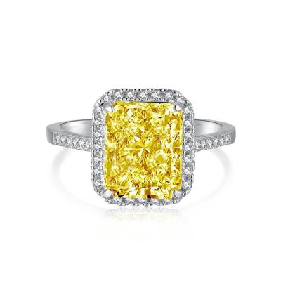 China CLASSIC Radiant Cut Diamond Sterling Silver Cut 8A Carbon Moissanite Ring Hand Stone Flashing High Ice Flower 925 Round Rectangle Yellow for sale