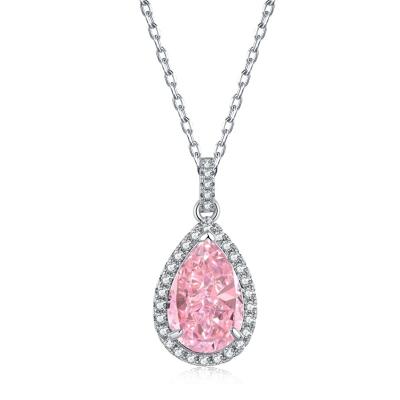 China 2022 CLASSIC 2022 Ice Cut Rose Mosson High Carbon Diamond Drop Shaped Cubic Zirconia 8A Redean Diamond Pendant S925 Necklace for sale