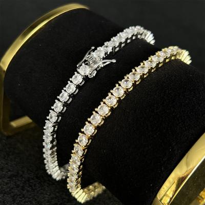 China 2022 Wholesale Brand New Ladies Cuban Zircon Tennis Chain Hip Hop AAAAA Factory Hip Hop Bracelet Fashion Party Jewelry for sale