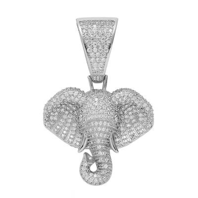 China Brand New 2022 Hyperbole Hip Hop Zircon Pave Animal Bling Elephant Necklace Pendant Men Women Fashion Jewelry Gold for sale