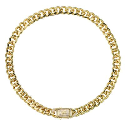 China 2022 New Hyperbole Men's Hip Hop Rap Jewelry Cuban Chain Necklace Gold Plated Iced Out CZ Claw Cuban Chain Necklace AAA Cuban Chain Zircon Chain for sale