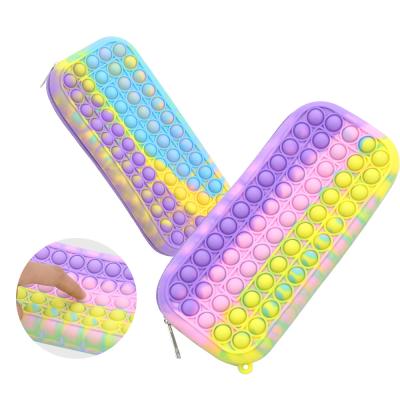 China Qilong Popper Popper Bubble Popper Push Button Silicone Popper Kids Popper Bubbles Pencil Case Bag Toy 25*4*12cm New for sale