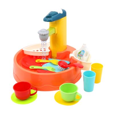 China Qilong Dishwasher Fun Dishes Washing Sink Kitchen DIY Toys For Pretend Play Washbasin Suit Mini Plastic Sink For Kitchen Toys 30.5*29*23cm for sale