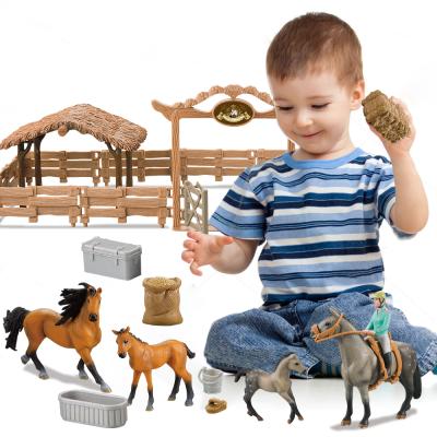 China Qilong's Education Simulate Plastic Animals Toy Set Farm Animals Game Toy Horse Toys Play Kid's DIY Sets 47.5*8*32CM for sale