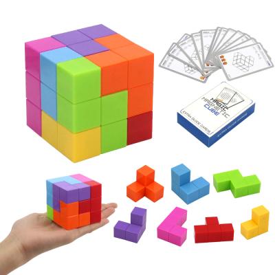 China DIY Brick Qilong Kids 3d Puzzle Building Educational Diy Magic Cubes Puzzle Square Infinity Cube Magnetic Building Block Magic Toy for sale