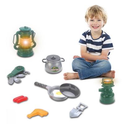 China Eco-Freindly Qilong Other Outdoor Toys Children Kids Educational Outdoor Toys Learning For Pretend Play Role Cooking Camping Toys Set for sale