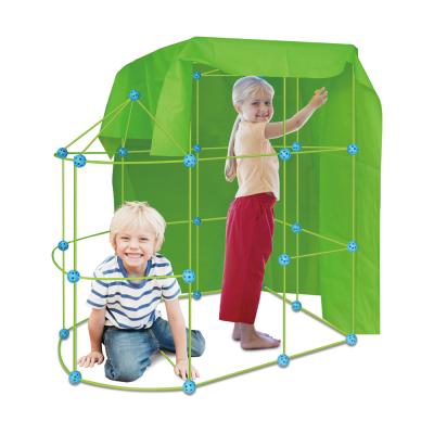 China Qilong building fort outside children playing building fort building tent kit kids play for kids 39*5*29CM for sale