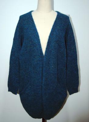 China Comfortable Womens Cardigan Sweaters Navy Blue With Two Lower Pockets for sale