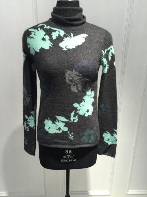 China Floral Print Womens Cashmere Sweaters Breathable Various Design for sale