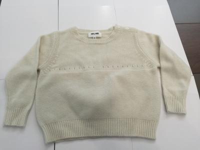 China Anti Pilling Kids Knitted Sweater Pullover with Half Cardigan Knitting Way Eyelet Design for sale