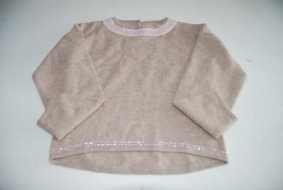 China Pure Cashmere Long Sleeve Kids Knitted Sweater With Hot Fix Rhinestones for sale