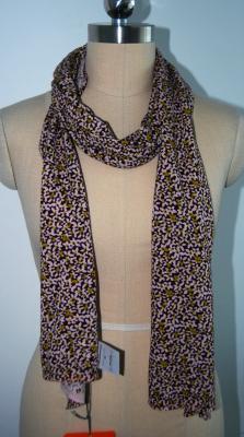 China Fashion Ladies Scarf , Leopard Print Silk Scarf Soft Hand Feeling for sale