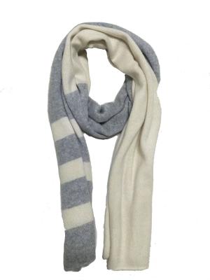 China Knitting Patterns Accessories Grey Striped Scarf 100% Pure Cashmere for sale