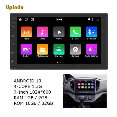 China Automotive 2DIN 7 Inch Touch Screen Android 10 Head Unit 1+32G GPS Car VCR Stereo Radio for sale