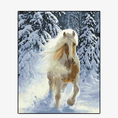 China 100% handmade oil paintings 40*50 paintboy by customizable number forests animal horse wholesale for sale