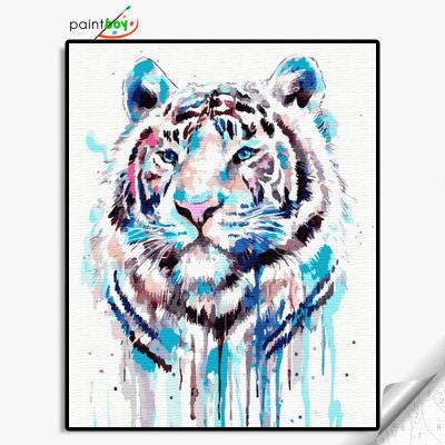 China GX36713-40*50 Realistic Canvas Oil Painting By Numbers Tigers Picture For Decor for sale