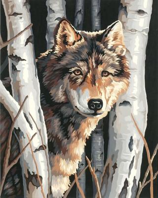 China GZ438- 40*50 impressionist wolf in the forest free fabric painting designs diy diamond painting for sale