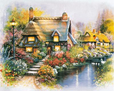 China GZ440- 40*50 Modern Still Life Fall Village Diamond Painting For Wall Decor for sale