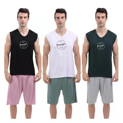 China Wholesale Custom Knitted Anti-Pilling Vest Tank Tops Men's Tank Top Set Bulk Custom V Neck JL-11263 for sale