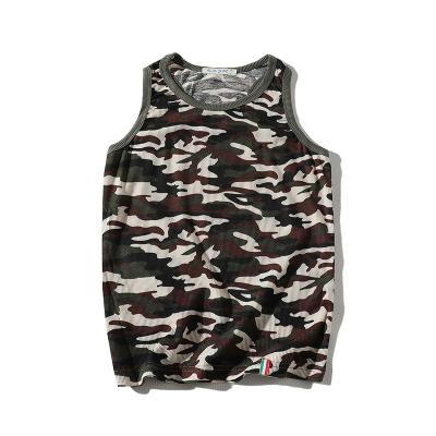 China MOQ 10PCS Bodybuilding Stringer Tank Top Camouflage Bulletproof Vest Breathable Wholesale Ribbed Tank Top For Men for sale