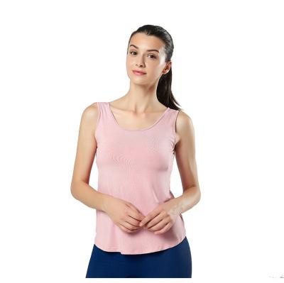 China Breathable Comfortable Cross Back Pure Color Travel Vest Gym Tank Top Women Summer Sleeveless Outfits With Hole for sale