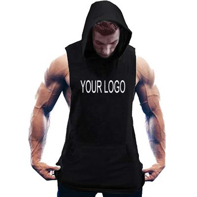 China Latest fitness stinger hoodie muscle plain summer gym breathable sleeveless screen printed tank tops for men for sale