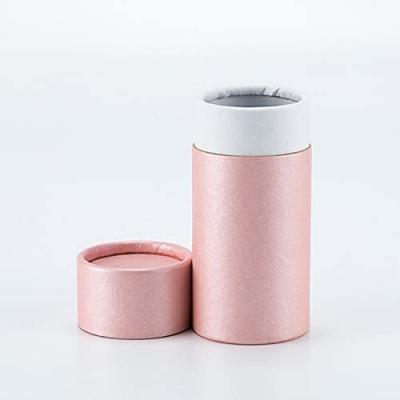 China Handmade Bottles Sample Solid Rose Gold Chapstick Container Round Perfume Paper Tube Empty Refillable Storage Wrapping Paper Lip Gloss for sale