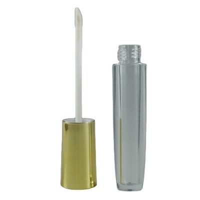 China Free Sample Gold 7ml Cosmetic Cylindrical Cylindrical Lip Gloss Tube Custom Logo Lip Gloss Tube For Women for sale