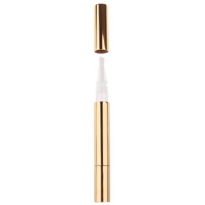 China Cosmetic Travel 3ML Twist Empty Pen with Brush Nail Oil Pen Cuticle Oil Cosmetic Lip Gloss Refillable Tube Container, Gold for sale