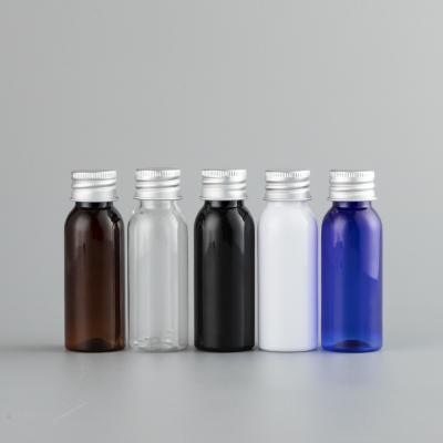 China 30ml 1oz cosmetic empty bottle with aluminum cap, travel sample containers, for water shower gel emulsion for sale