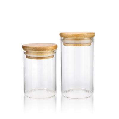 China 150mlGlass cosmetic candle jars with bamboo lids for making candles, 6 oz empty candle tins with wooden lids, bulk clean candle container for sale