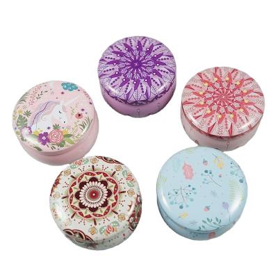 China Handmade Multicolor Tin Jars Jars Tin Round Containers 2.2oz Storage Holders Jars Making Kits For Home Gifts for sale